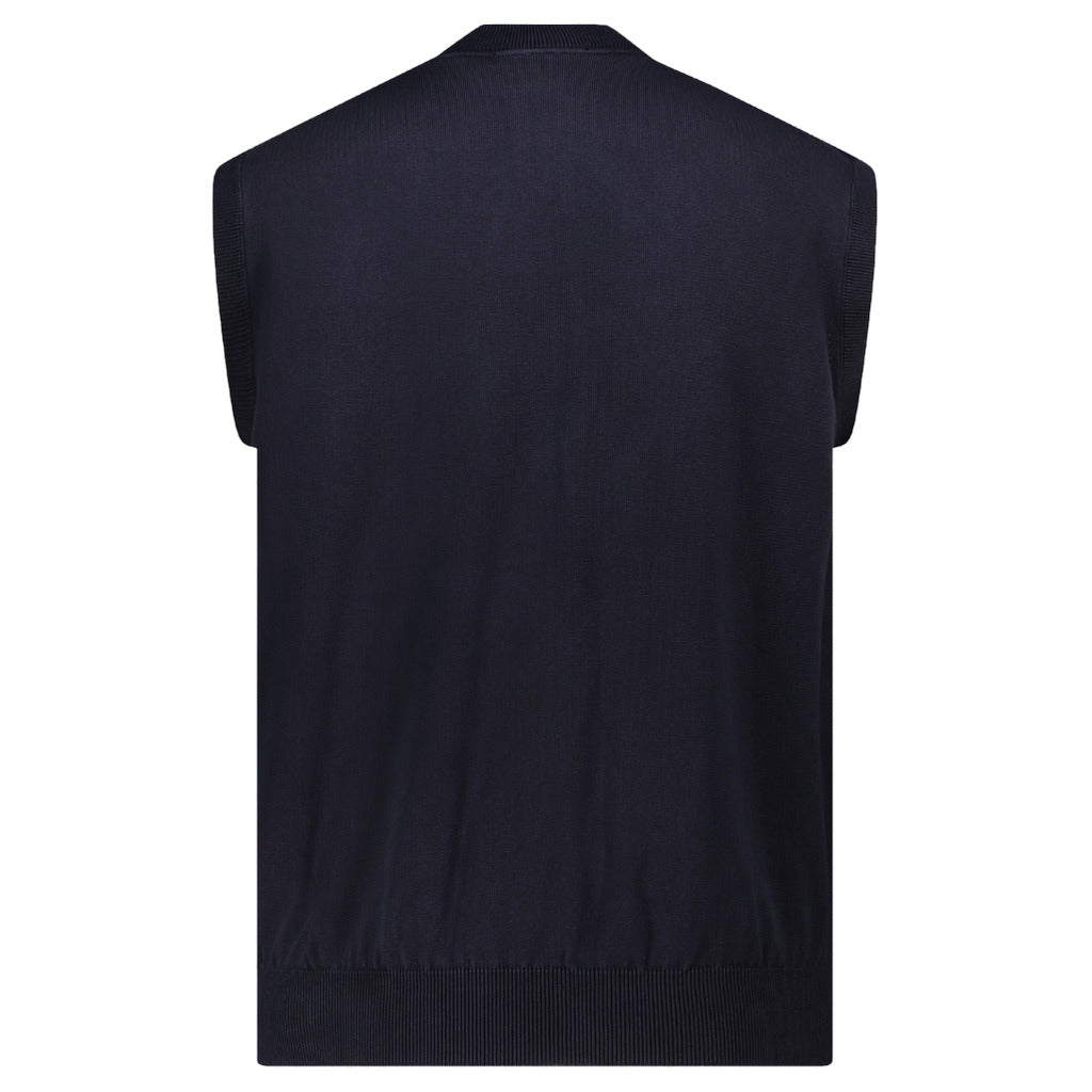 Alpha Studio Cotton Vest Zip Blue Notte — view 3