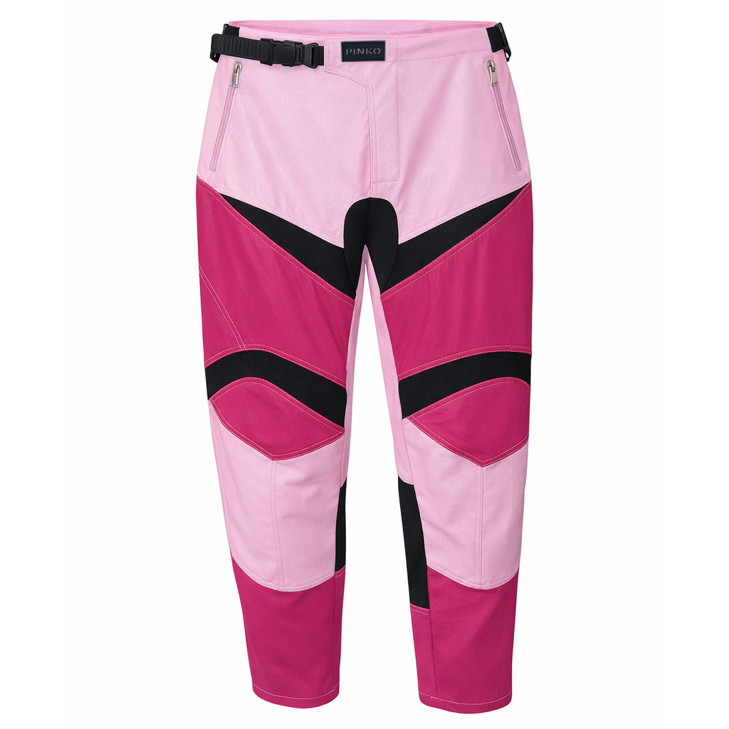 Pinko Leather Trousers Prometeo Multicolor Pink