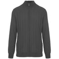 Malo Wool Cardigan Zip Antracite