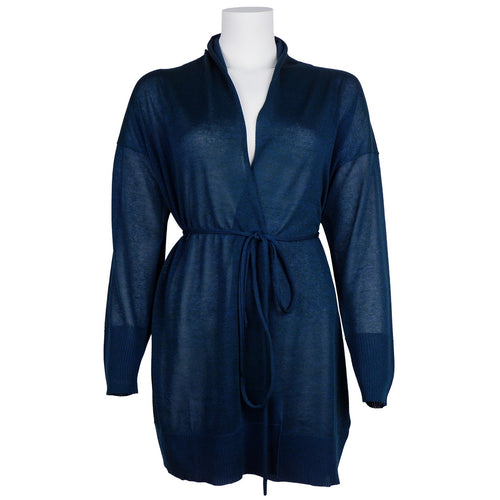 Alpha Studio Viscose Dress Cardigan Oltremare
