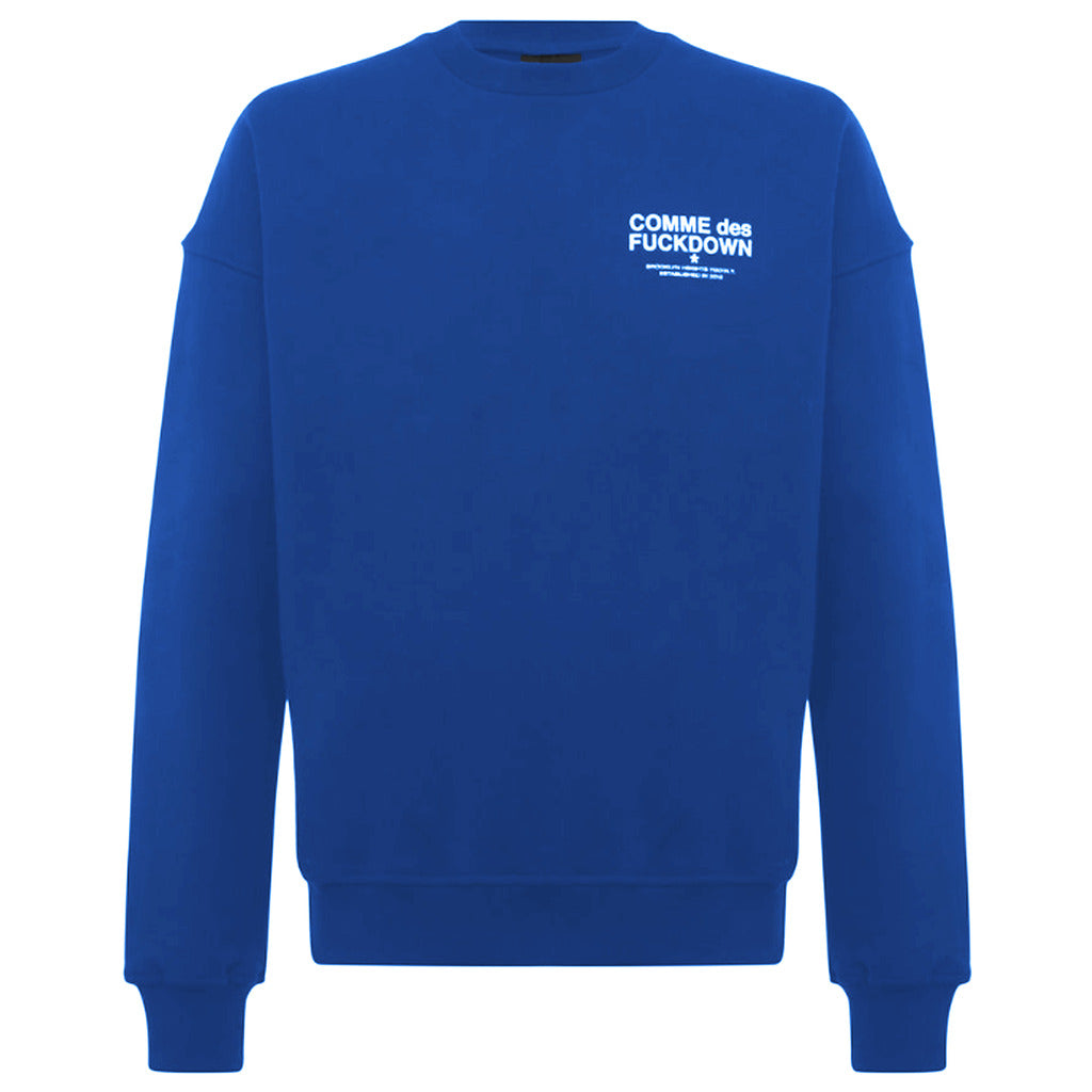 Comme Des Fuckdown Cotton Sweatshirt Crewneck Blue