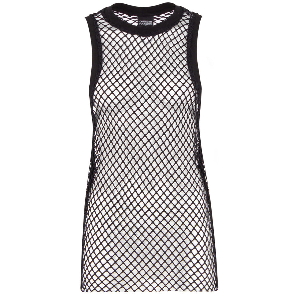 Comme Des Fuckdown Tank Top Rete Nera