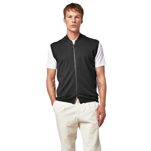 Alpha Studio Merino Vest Bomber Zip