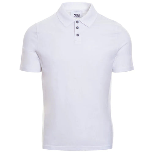 Alpha Studio Cotton Polo Shirt White