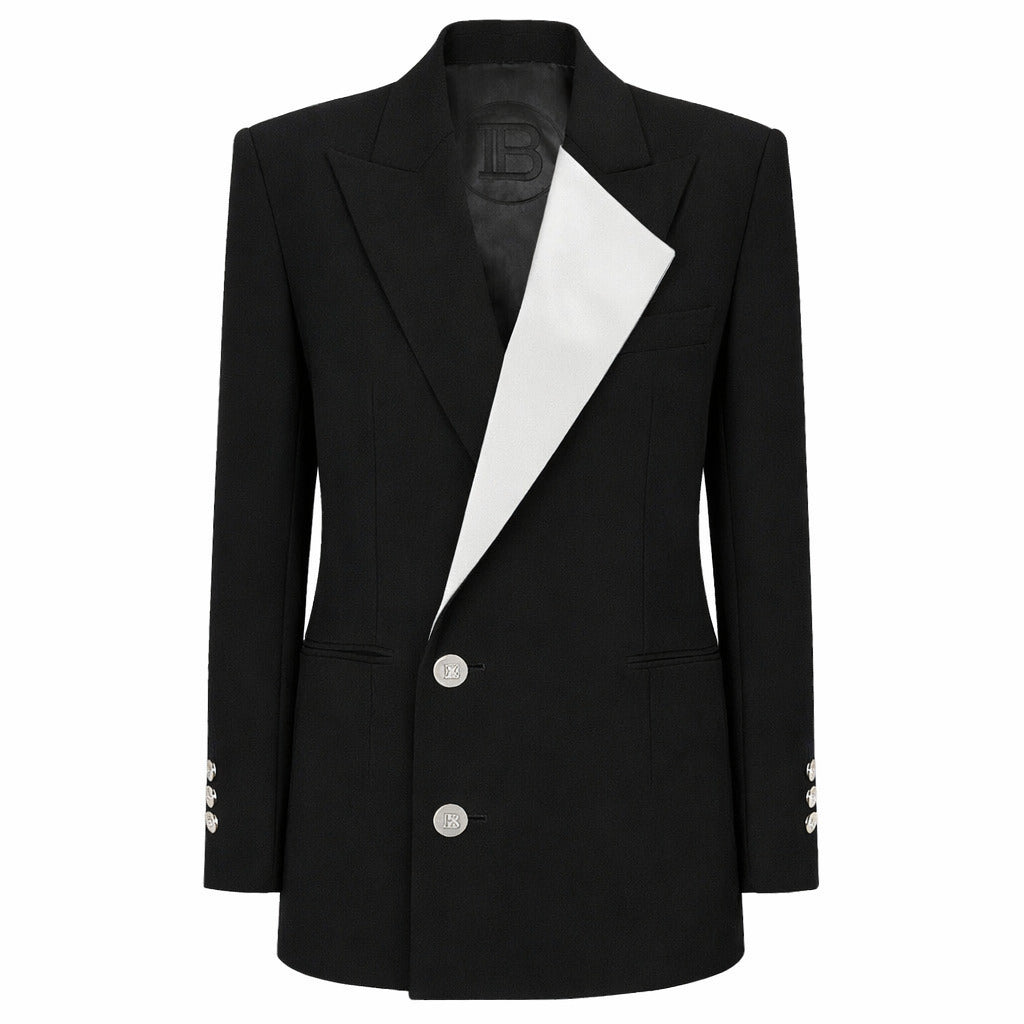 Balmain Viscose Blazer Autres Nera Silver