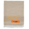 Off-White Linen Blanket Taupe Gold Off-White