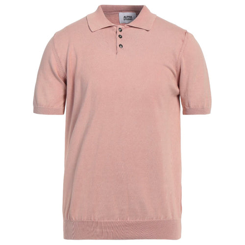 Alpha Studio Cotton Polo Shirt Pink