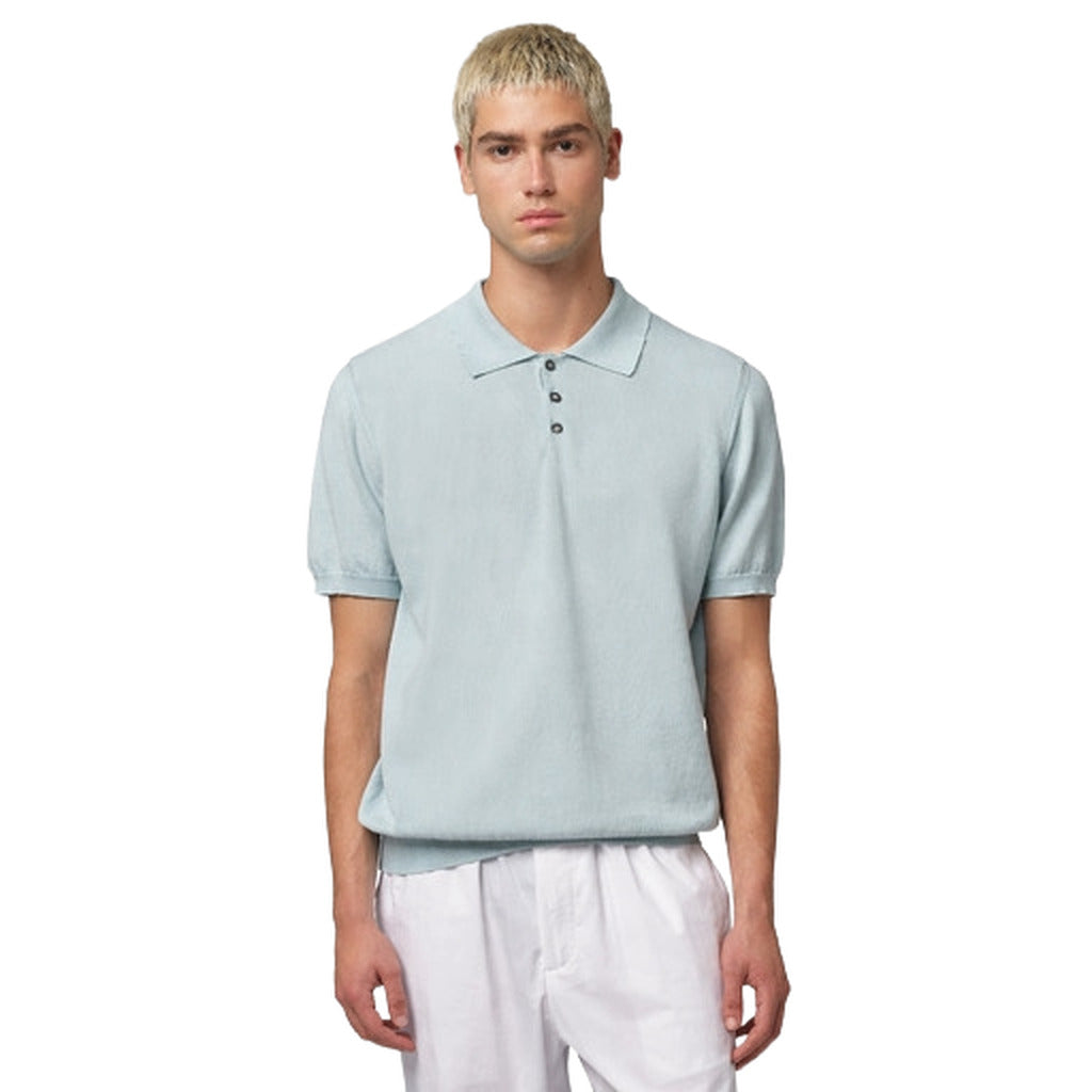 Alpha Studio Cotton Polo Shirt Ice