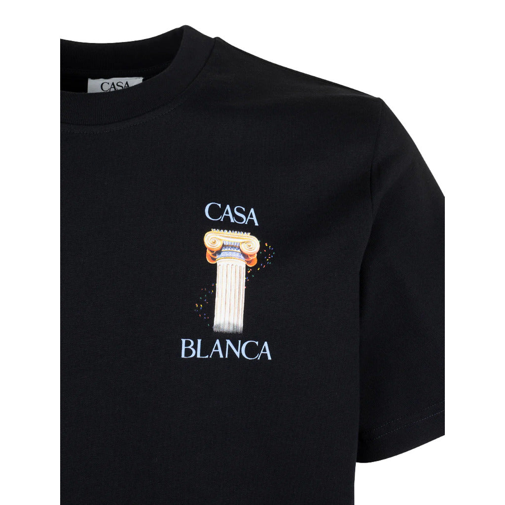 Casablanca Cotton T-Shirt La Colomne Black — view 3