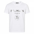 Balmain Cotton T-Shirt Stampa Logo Silver