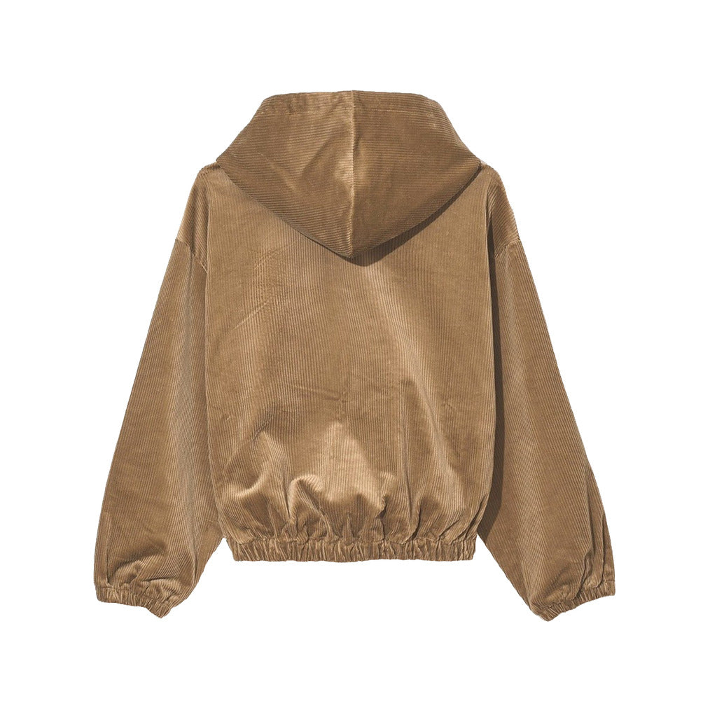 Comme Des Fuckdown Hooded Cotton Velvet Sweatshirt With Drawstring, Front — view 2