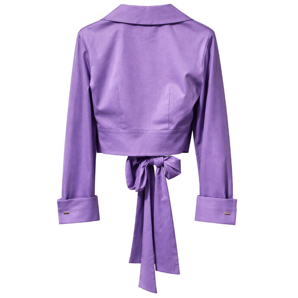 Elisabetta Franchi Shirt Purple Incrociata Due Code — view 3