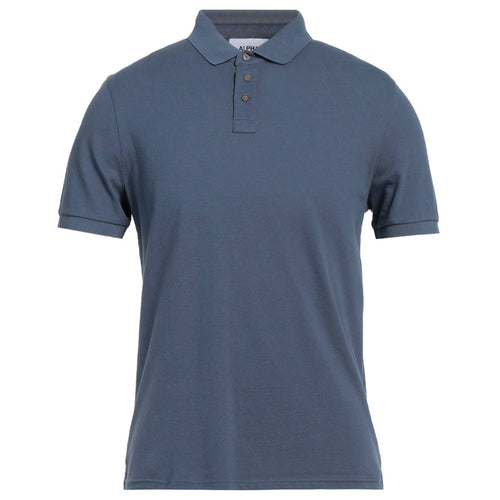 Alpha Studio Cotton Polo Denim — view 2