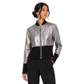 Dolce & Gabbana Leather Bomber Sweater Gray
