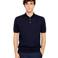 Alpha Studio Cotton Polo Shirt Blue
