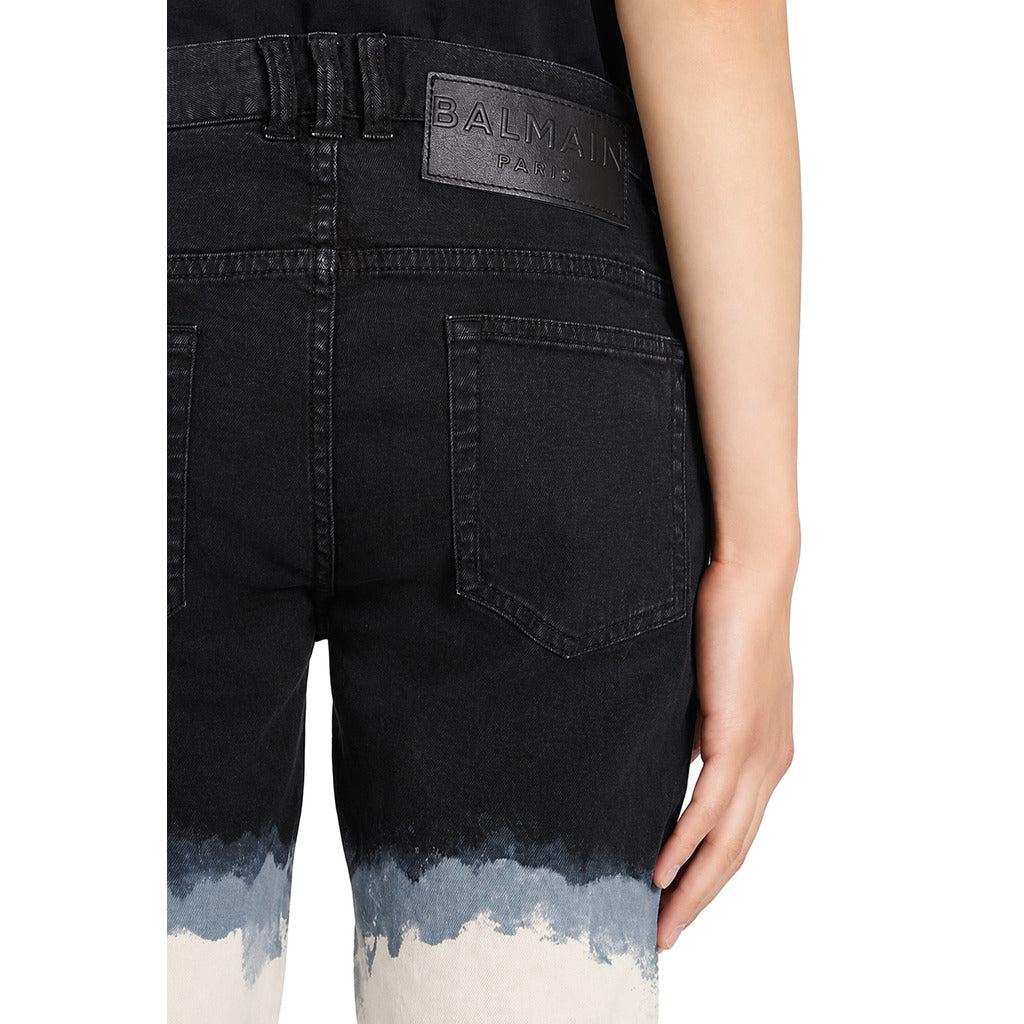 Balmain Cotton Jeans Black And White Tie-Dye — view 4