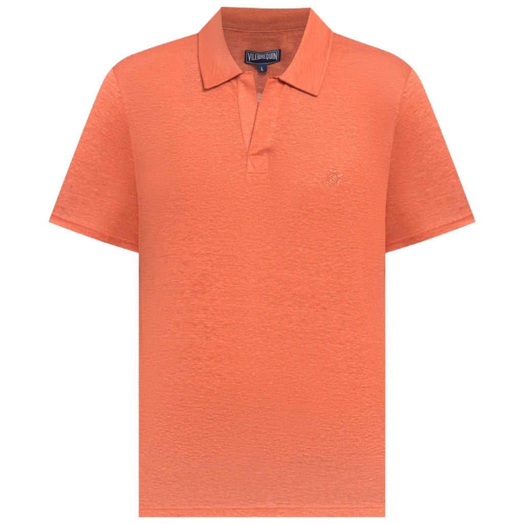 Vilebrequin Linen Polo Arancione Abricot — view 2