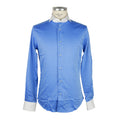 100% Milano Cotton Shirt Blue Light Blue