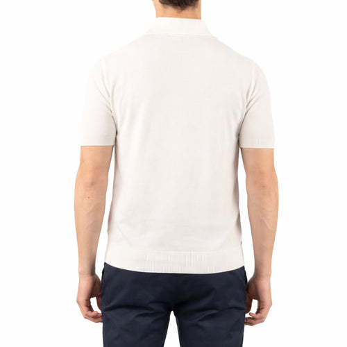 Alpha Studio Cotton Polo Shirt White — view 2