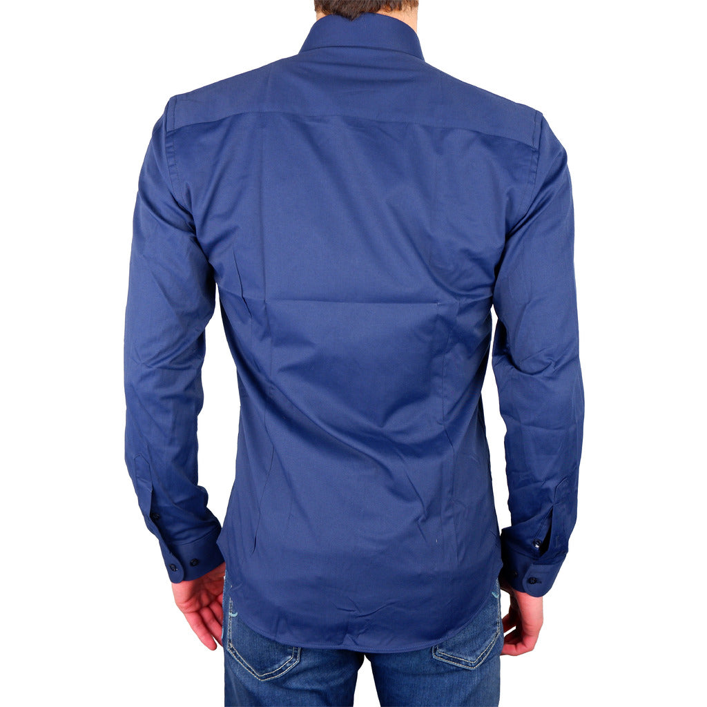 100% Milano Cotton Shirt Blue — view 3