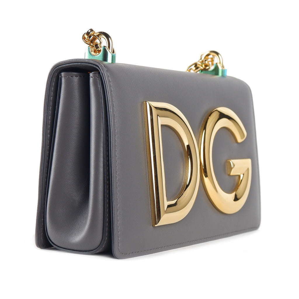 Dolce & Gabbana Calfskin Crossbody Bag Grey — view 3