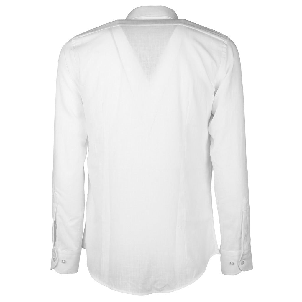 100% milano - Shirts - aras-plain2200-050bianco