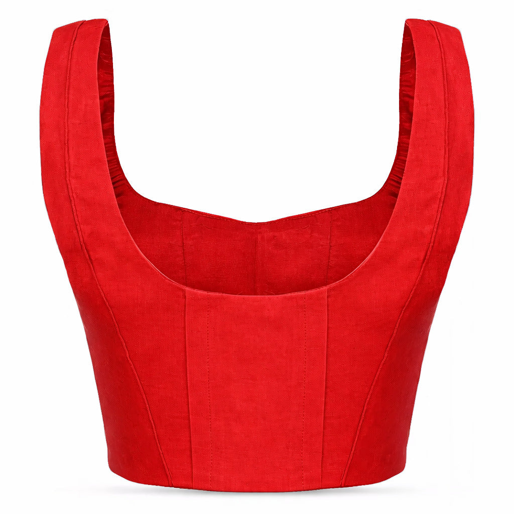 Pinko Linen Titone Top Rosso — view 2