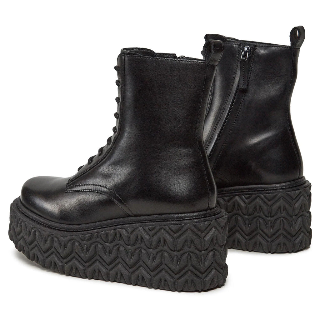 Patrizia Pepe Calfskin Stivaletti Pelle Con Zeppa Black — view 4