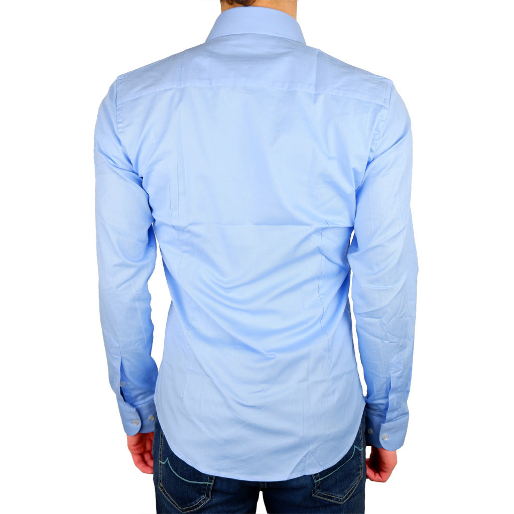 100% Milano Cotton Shirt Sky Blue Light Blue — view 2