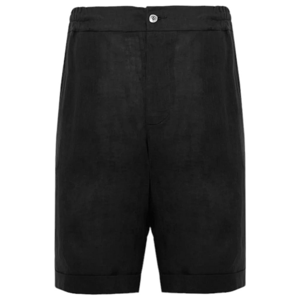 Alpha Studio Linen Shorts Black — view 2