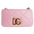 Dolce & Gabbana Calfskin Quilted Crossbody Bag Pink