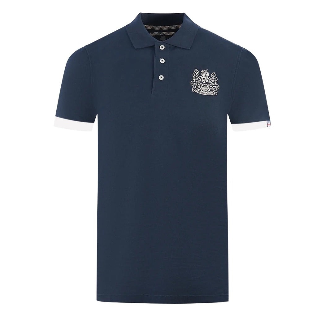 Aquascutum Cotton Polo Shirt, Contrasting Logo On Front