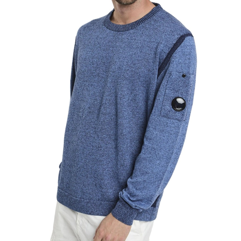 C.P. Company Linen Sweater Taschino Light Blue — view 2