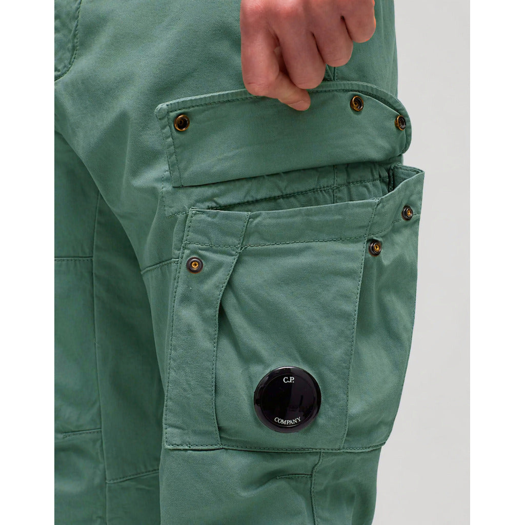 C.P. Company Cotton Trousers Cargo Green Menta — view 3