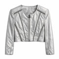 Patrizia Pepe Leather Jacket Silver Grey
