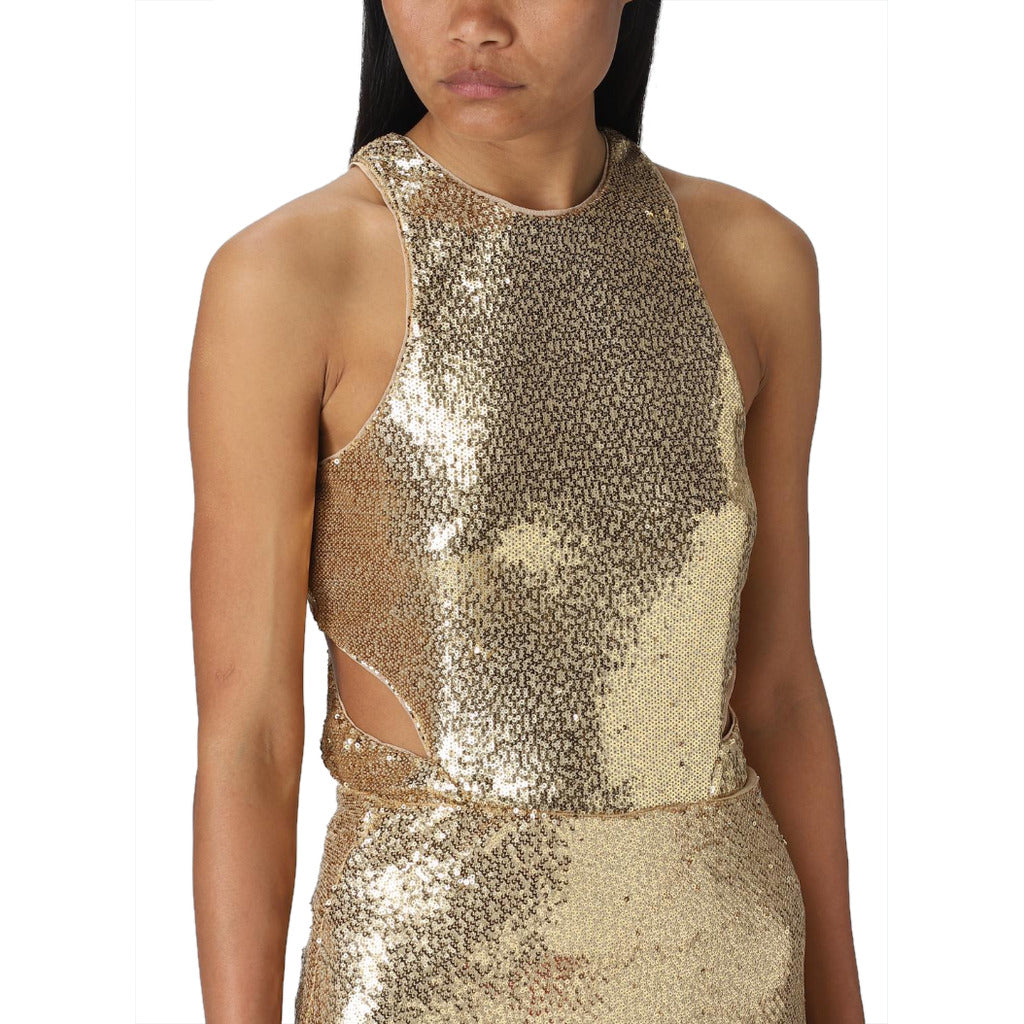 Patrizia Pepe Bodysuit Shiny Gold — view 4