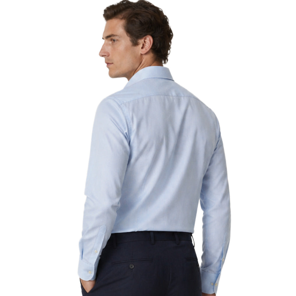 Bagutta Cotton Shirt Roberto Neck Italiano Light Blue — view 2