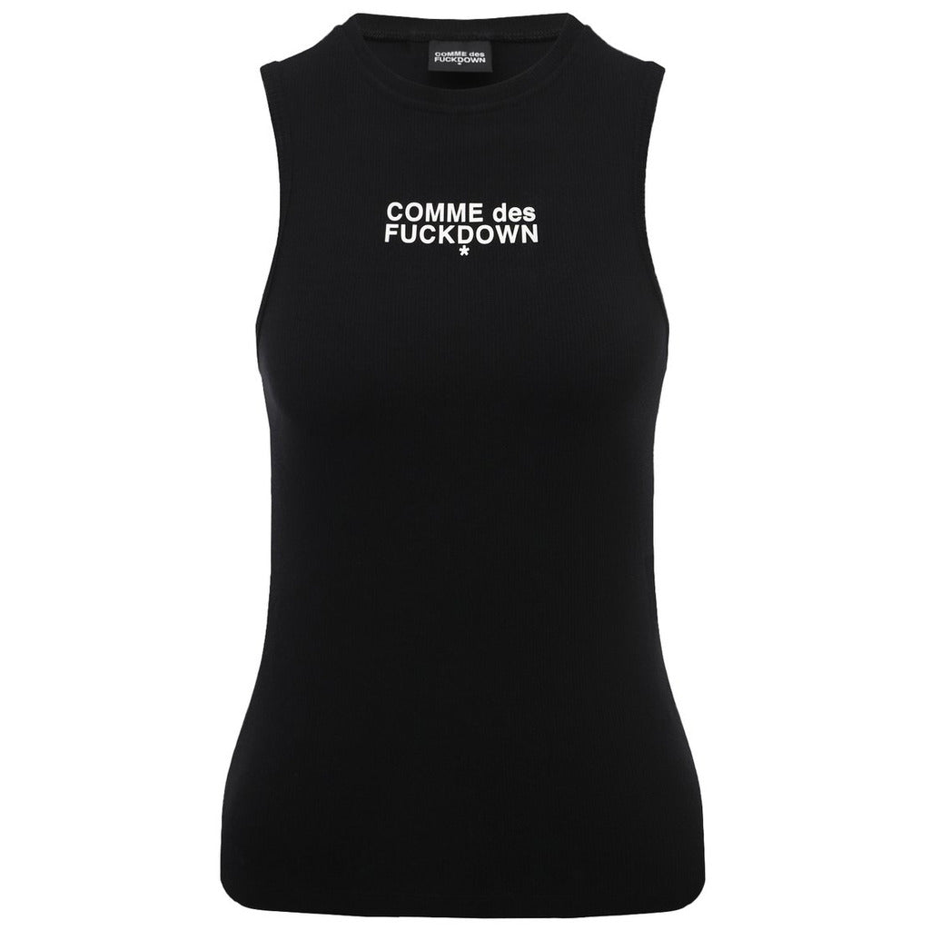 Comme Des Fuckdown Cotton Tank Top Costina Nera Black — view 2