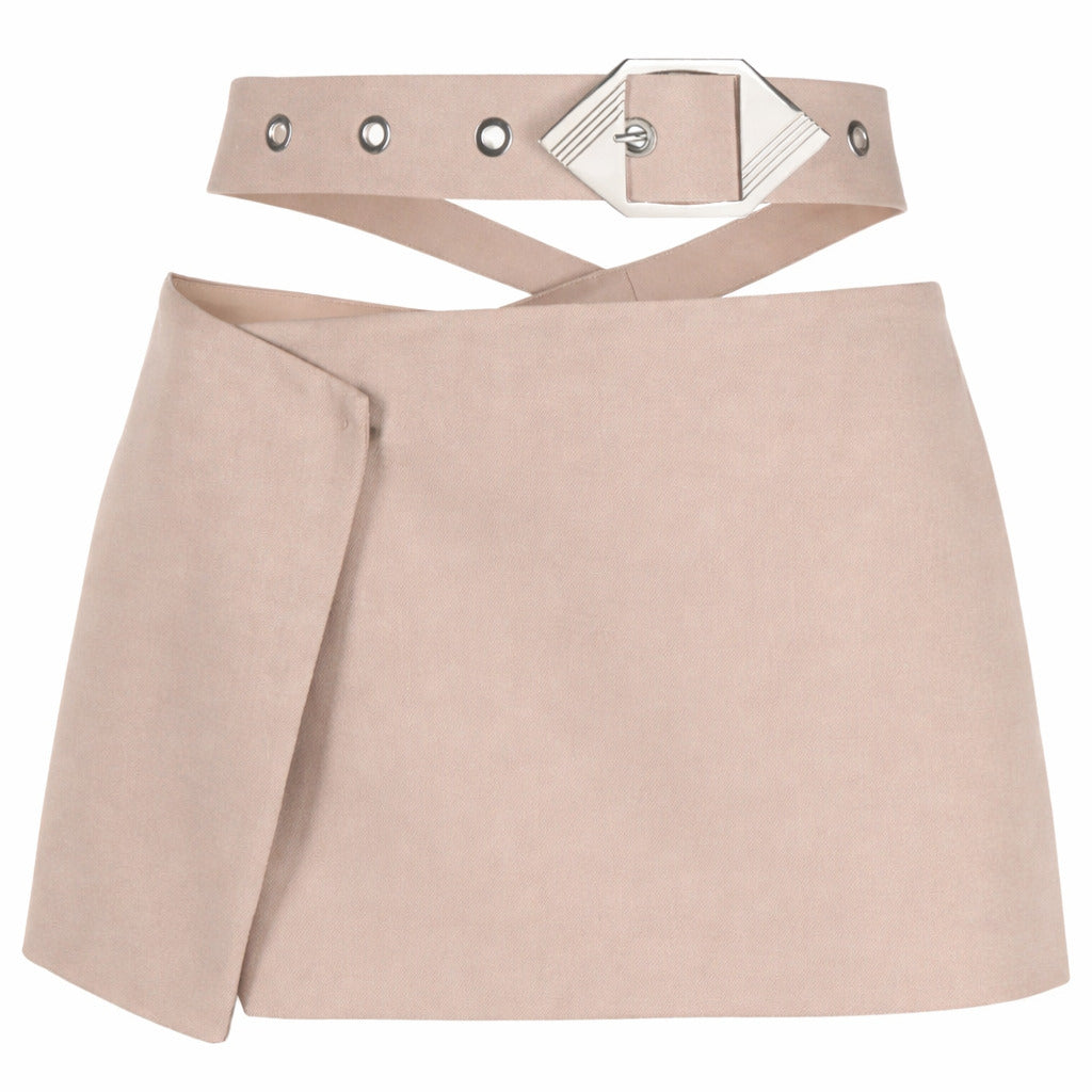 The Attico Wool Skirt Beige