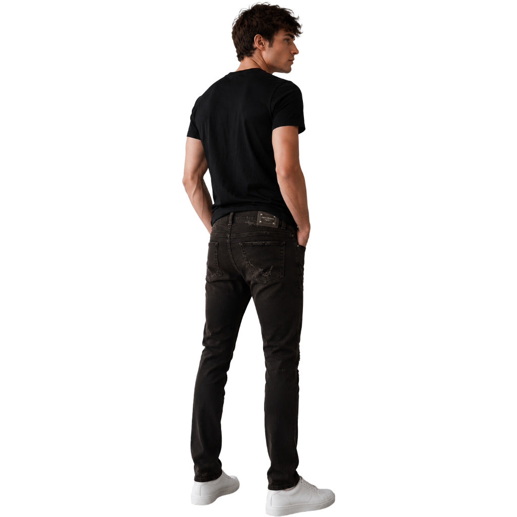 Dolce & Gabbana Cotton Jeans Strappati Neri Black — view 2