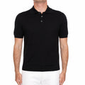 Alpha Studio Cotton Polo Shirt Black
