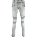 Balmain Cotton Jeans Slim Fit Grigi Grey
