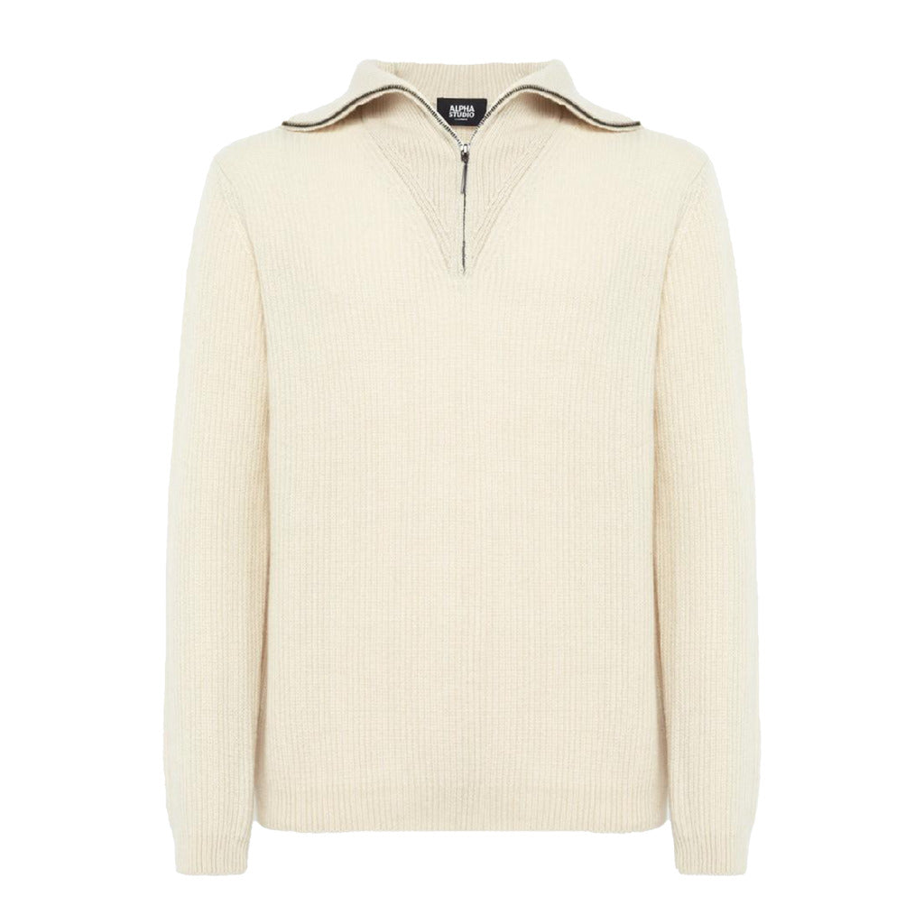 alpha studio - Sweaters - au-7160h-bianco