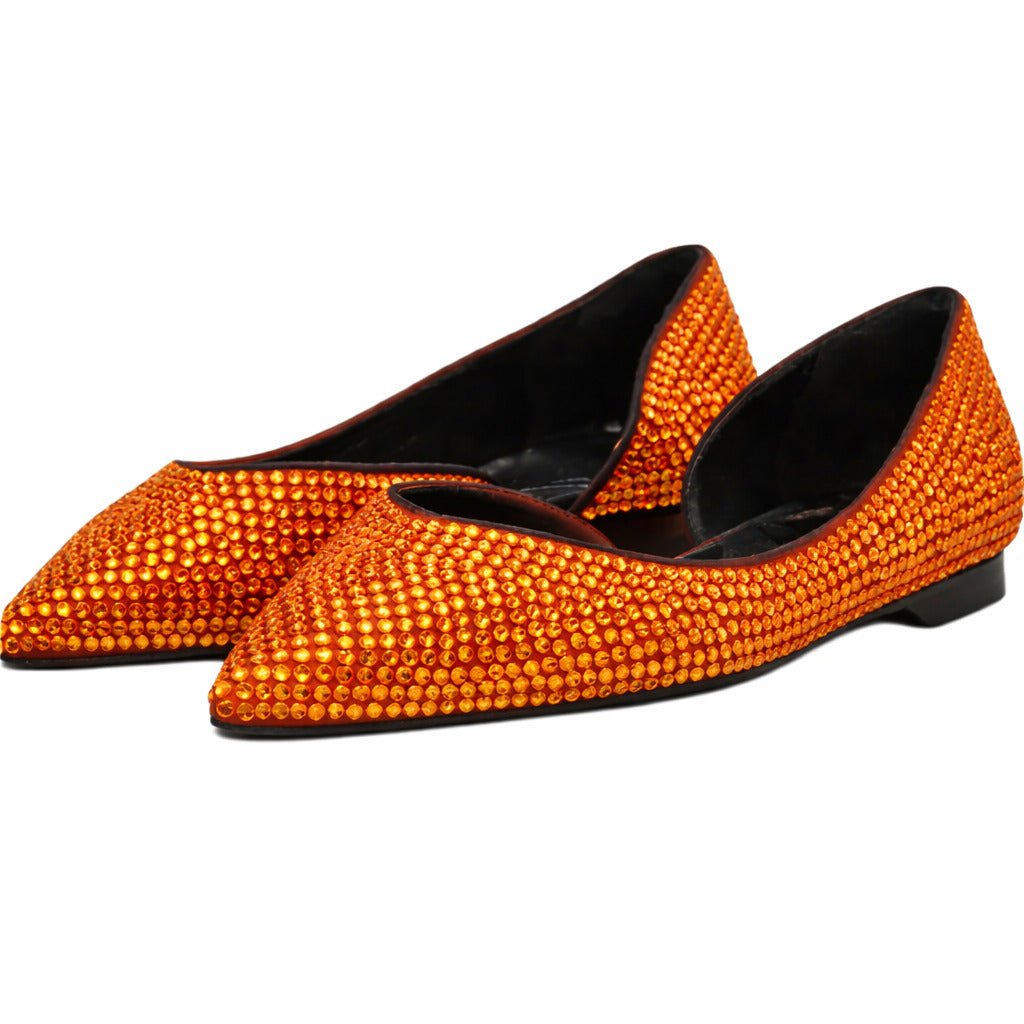 Patrizia Pepe Suede Sandali Orange Crystal — view 2