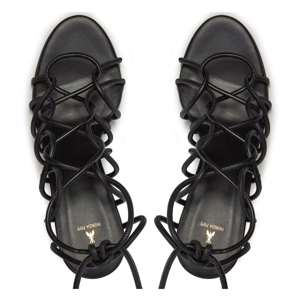 Patrizia Pepe Calfskin Sandali Pelle Intrecciata Black — view 6