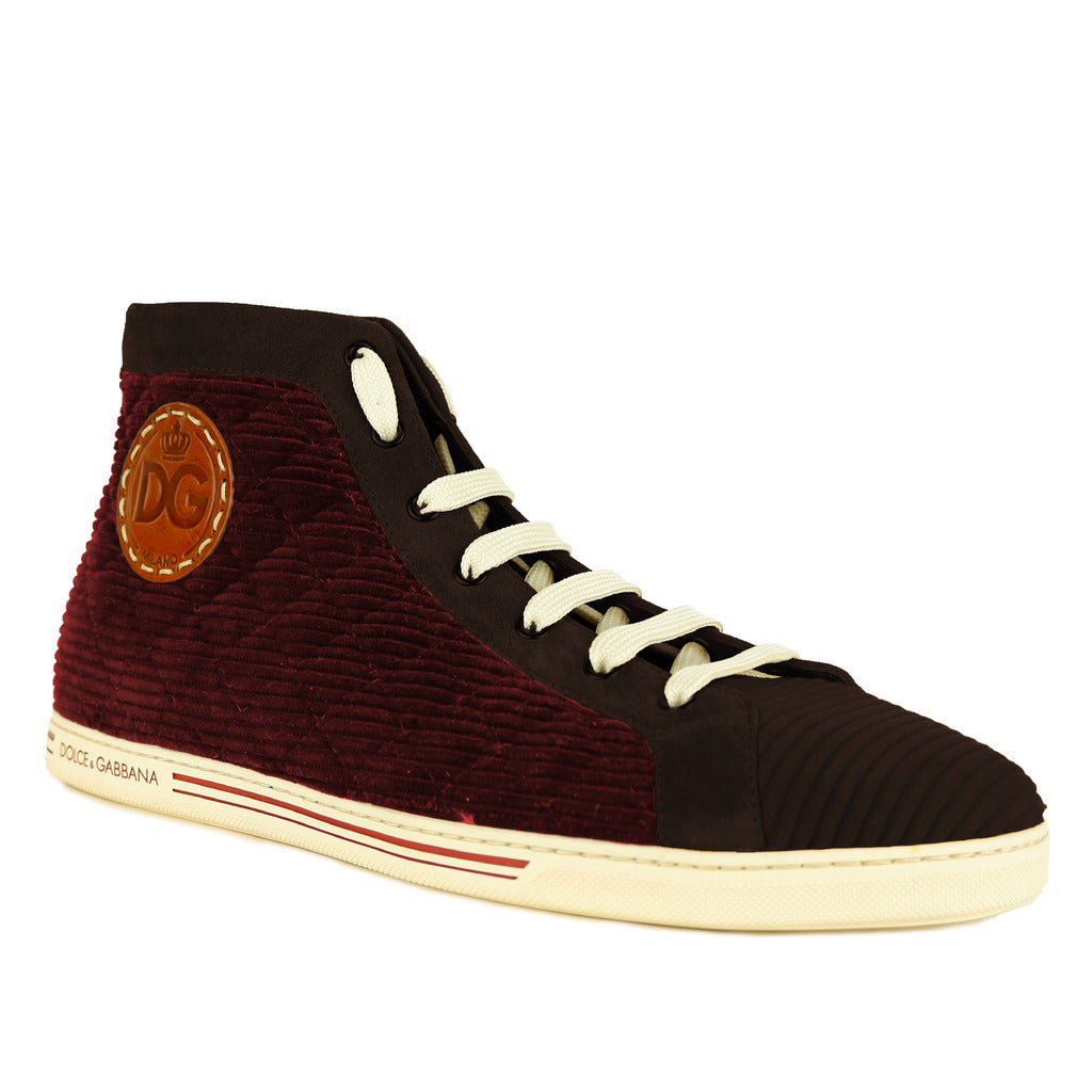 Dolce & Gabbana Leather Sneakers Burgundy Red — view 3