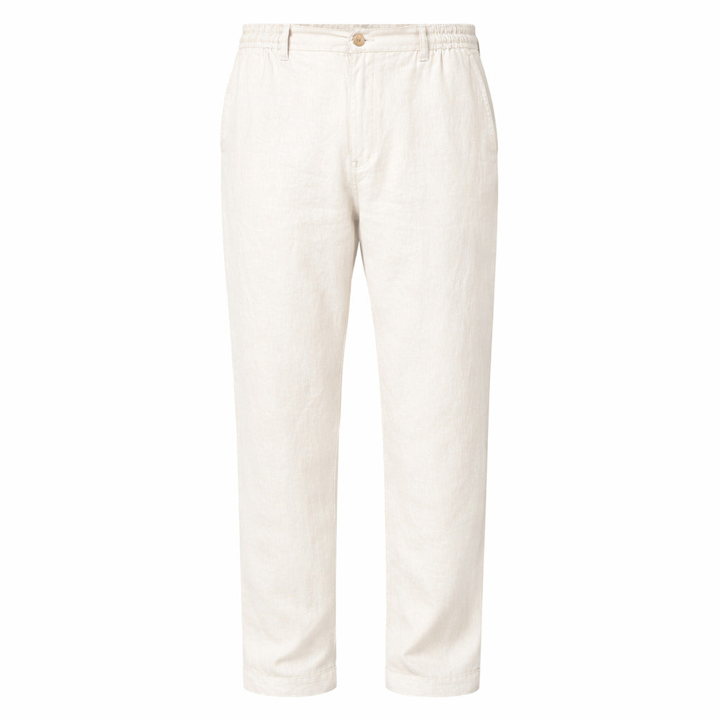 Alpha Studio Linen Trousers Bianchi White — view 2