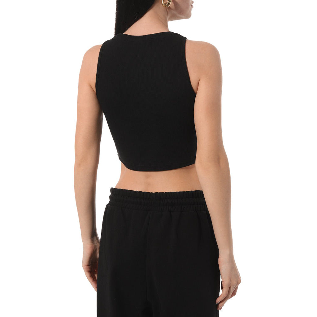 Comme Des Fuckdown Cotton Top Crop In Costina Nero Black — view 2