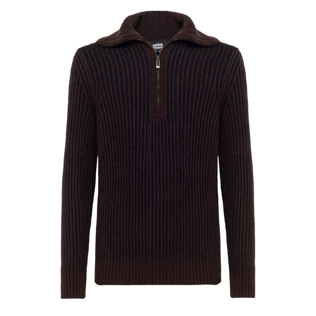 Alpha Studio Vanisè Turtleneck Sweater Brown