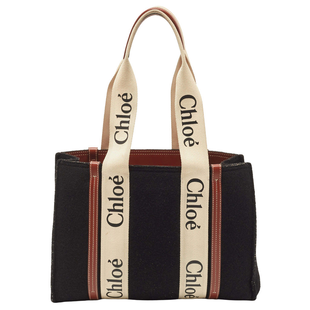 Chloè leather Wool Crossbody Bag Black